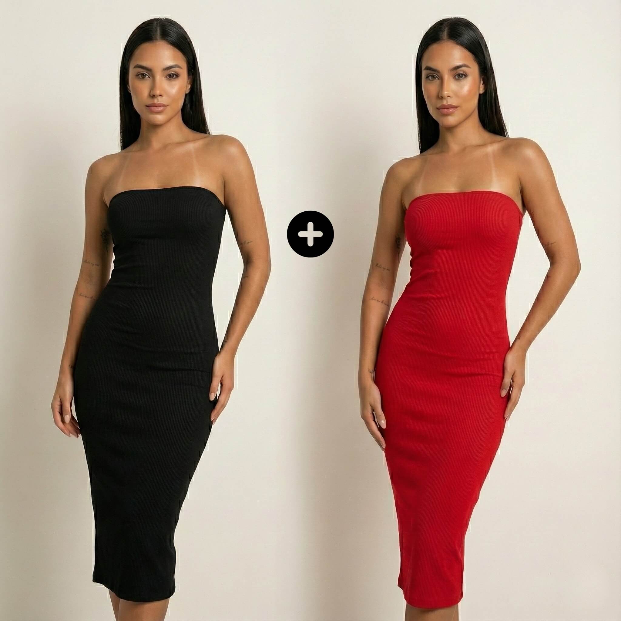 Vestido Midi Carmim - COMPRE 1 E LEVE 2