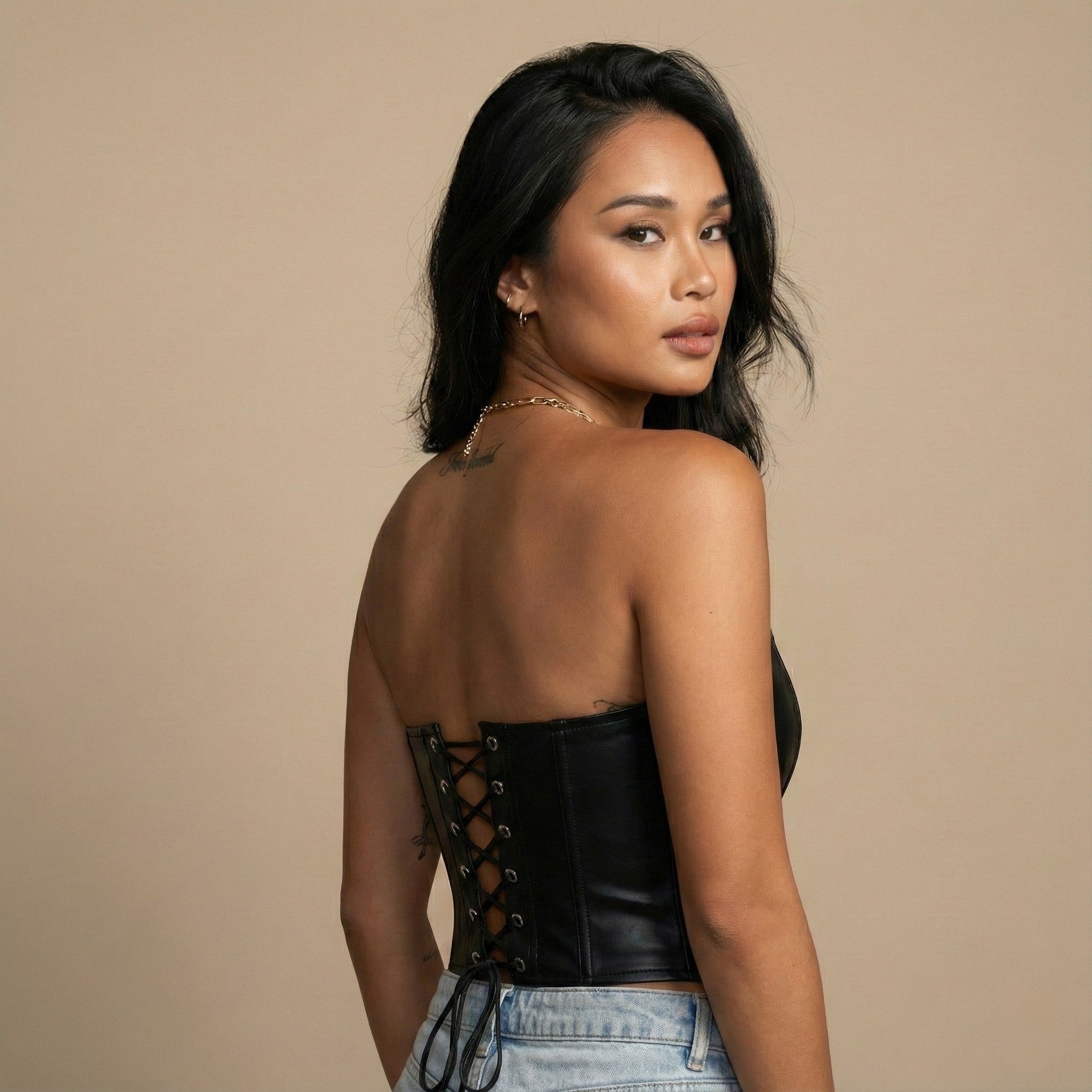 Top Corselet de Couro